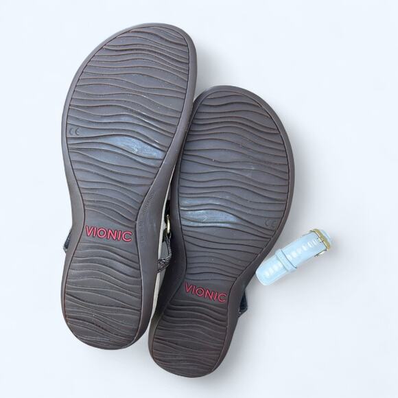 Vionic Women's Kirra Bronze Metallic Thong Sling Back Comfort Sandal size 9.5 - Picture 7 of 12